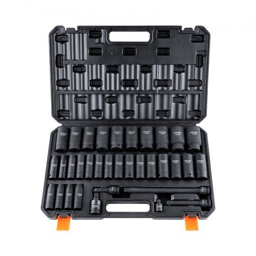 Complete 34‑delige 1/2‑inch impact socketset voor professioneel en thuisgebruik
