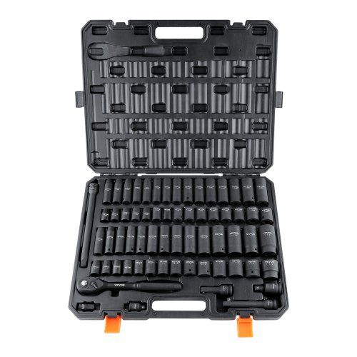 Complete 1/2‑inch impact‑socketset met Cr‑V doppen – robuust en klaar voor elke klus