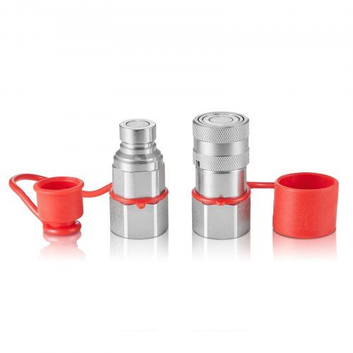 Platte 1/2 inch hydraulische koppelingen met 3/4 SAE schroefdraad voor skid‑steerladers