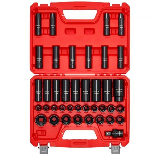 Complete 1/2‑inch slagmoersleutelset voor professionele en doe‑het‑zelf klussen