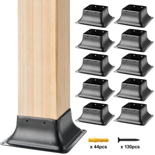 10‑delige paalbasisset voor pergola, veranda en kolominstallaties