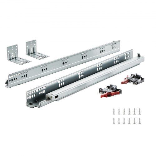 Complete gids voor 10‑paar 533 mm ladegeleiders met soft‑close en volledige uitschuifbaarheid