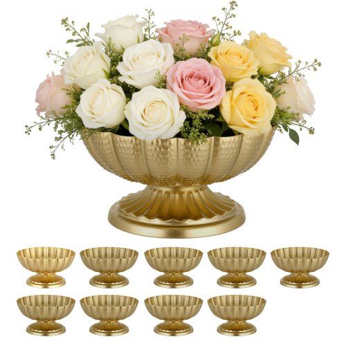 Elegant gouden trouwvazen voor een verfijnde tafeldecoratie – set van 10