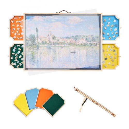 Draaibare puzzeltafel met 4 lades – Praktisch, stijlvol en perfect voor 1000‑stukpuzzels