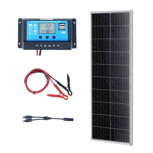 100W monokristallijn zonnepaneelset 12V met laadregelaar – efficiënt en veelzijdig voor camper, boot en thuis