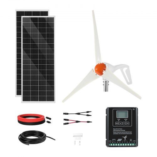Complete Zonne‑windenergieset 12V 400W voor huis, camper en boot – krachtige, duurzame off‑grid stroom