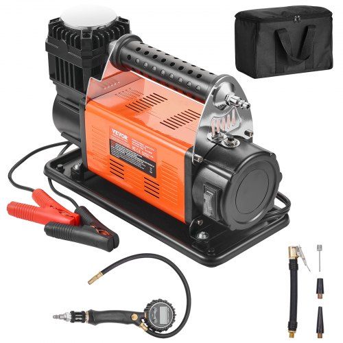 12V Heavy‑Duty draagbare luchtcompressor met digitale manometer – krachtige inflator voor auto, camper en off‑road
