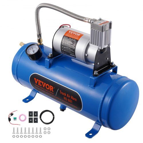 12V Luchtcompressor met 6 L Tank en Treinhoorn – Ideaal voor Vrachtwagens en SUV’s