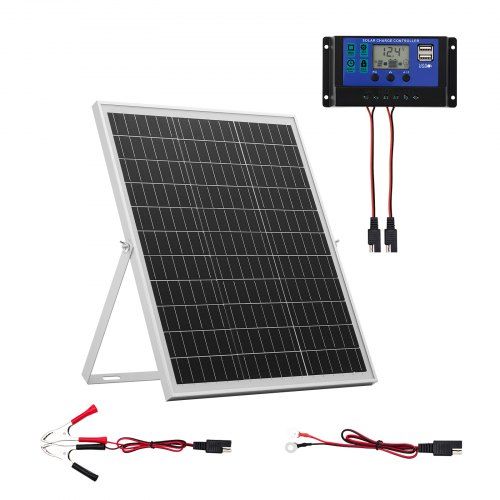 Efficiënte 12V monokristallijne zonnepaneelset 25W met MPPT‑controller voor auto, boot en camper