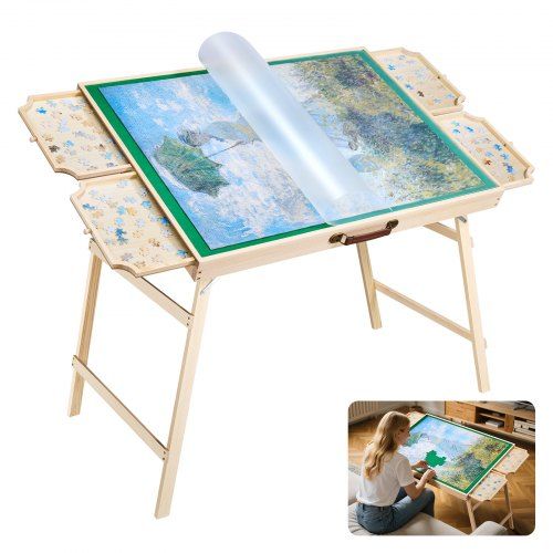 Comfortabel puzzelen met de opvouwbare legpuzzeltafel voor 1500 stukjes