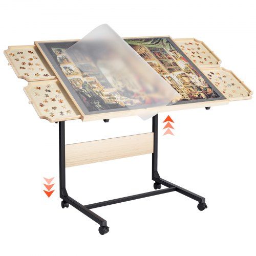 1500-delige puzzeltafel met inklapbare lades en verstelbaar blad – praktisch en draagbaar