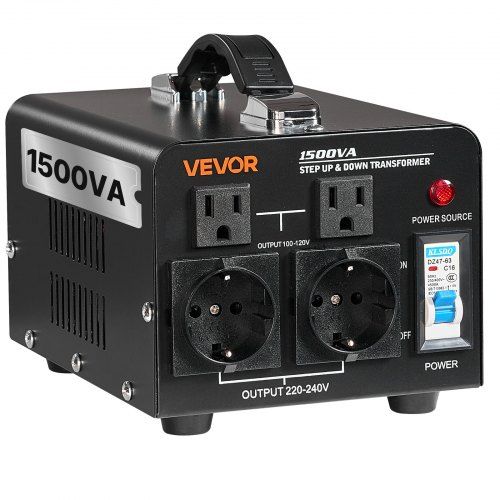 1500 VA Step‑Up/Step‑Down Transformator voor Thuis‑ en Zakelijk Gebruik