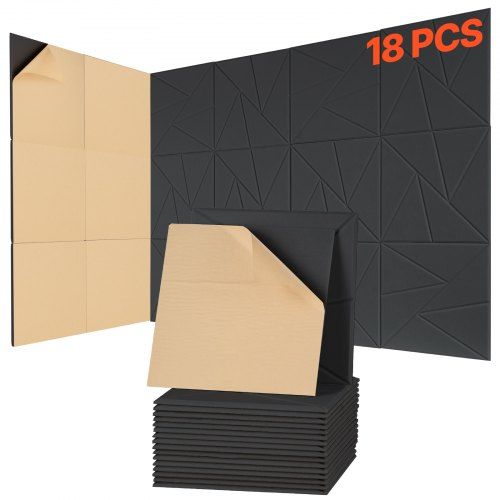 Akoestische wandpanelen 18-pack: eenvoudige installatie en krachtige geluidsabsorptie