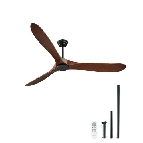 180 cm houten plafondventilator met DC‑motor en afstandsbediening – stil, stijlvol en efficiënt