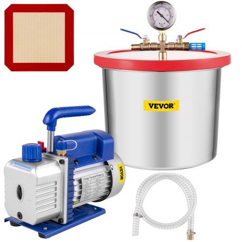 2 Gallon Vacuümpomp 4 CFM 1/3 HP – Krachtige en stille vacuümkamer voor epoxy, siliconen en meer
