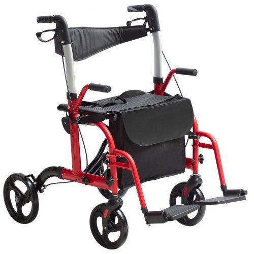 2‑in‑1 Rollator & Transportstoel – Flexibele Mobiliteit voor Senioren