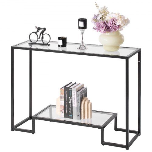 Moderne 2‑laagse consoletafel met gehard glazen blad – stijl en functionaliteit voor elke ingang
