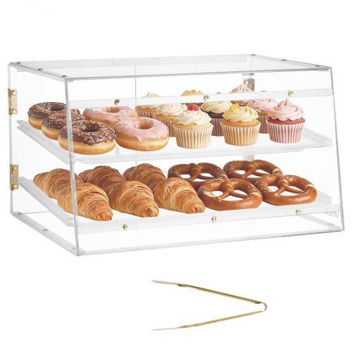 2‑laags bakkerijvitrine van acryl – helder, stevig en makkelijk te vullen