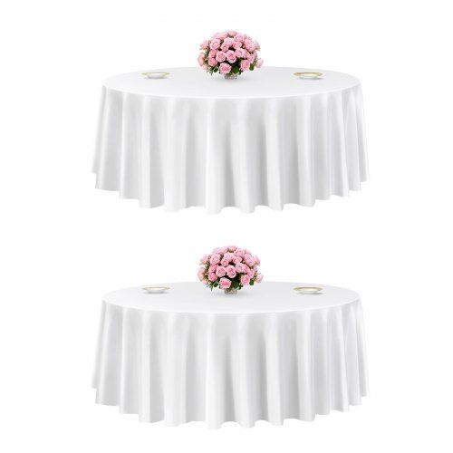 Optimale ronde tafelkleedset – 2 stuks, wit, 3048 mm, kreukvrij polyester