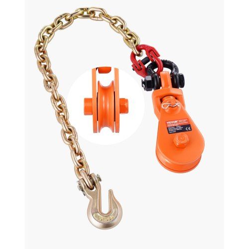 Krachtig 2‑ton Katrolblok met G80‑ketting – Perfect voor zware hijs- en bergtaken
