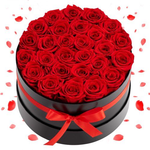 Eeuwige rozen in een ronde geschenkdoos – romantisch, onderhoudsvrij en stijlvol
