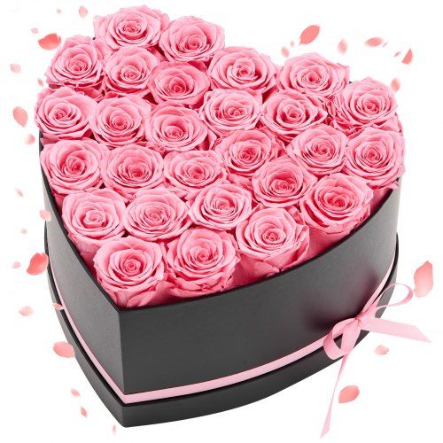 Eeuwige Rozen in Hartvormige Geschenkist – Een Tijdloos Bloemstuk voor Liefde en Sfeer