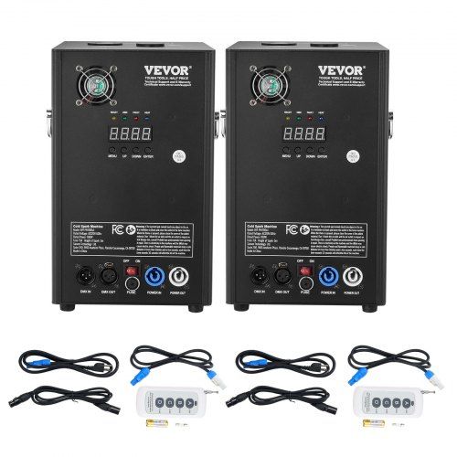 Uitgebreide bliksem- en vonkshow met de 2‑in‑1 Spark Machine 700 W DMX‑controller