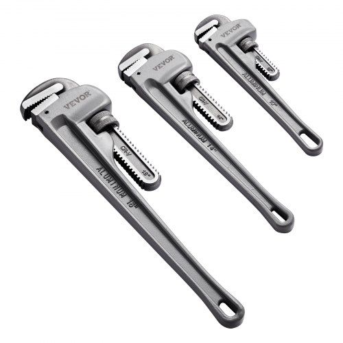 Aluminium pijpsleutelset 3‑delig 10‑14‑18 inch – lichtgewicht, ergonomisch en duurzaam
