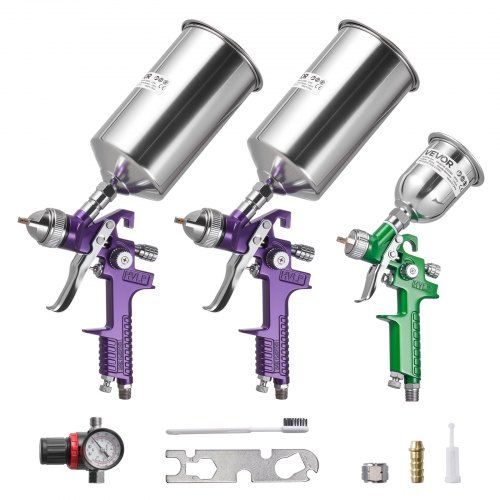 Complete 3‑delige verfspuitset voor precisie en efficiëntie in elke klus