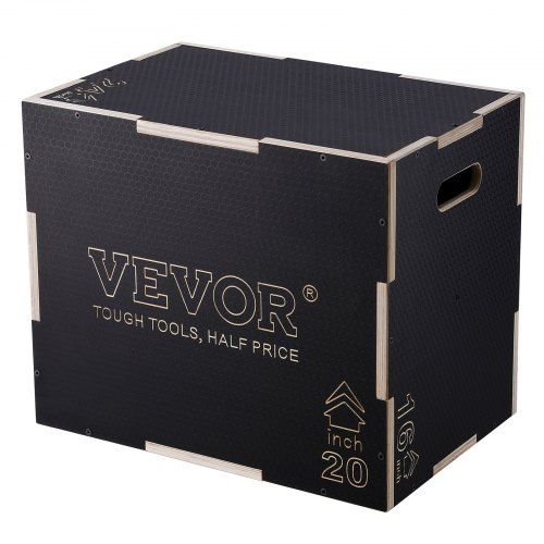 3-in-1 Plyometrische Jumpbox 24/20/16 inch – Verstelbare hoogte, 204 kg draagvermogen, veelzijdig thuis‑fitnessapparaat