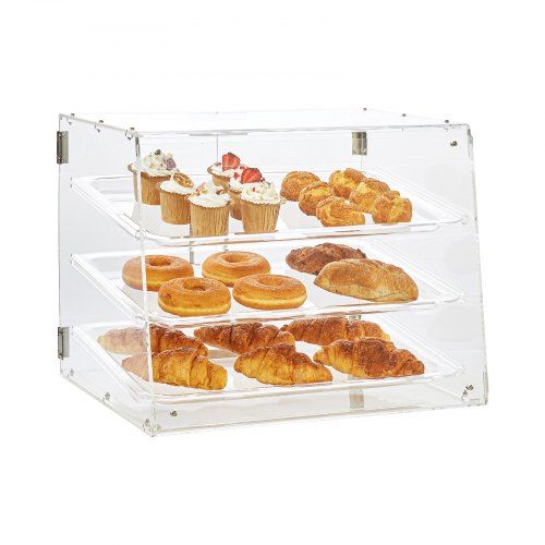 Ideale 3‑laags bakkerijvitrine voor een heldere en efficiënte presentatie