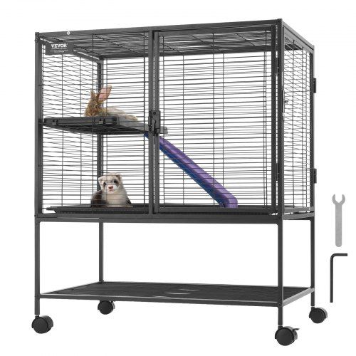 Ruime 36‑inch frettenkooi met twee lagen: comfort en gemak voor kleine huisdieren