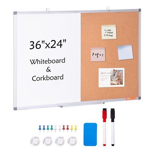 Multifunctioneel Whiteboard‑&‑Kurkbord Combo: Een Praktische Werkplek in één Paneel