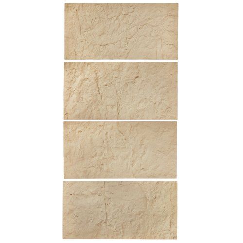 3D wandpanelen set van 4 – Steengele natuursteenimitatie voor elke kamer