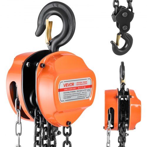 Handkettingtakel 3 ton – krachtige oranje takel voor garage en magazijn