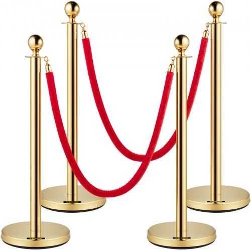 Gouden stanchionset voor elegante crowd control – functionaliteit en stijl in één