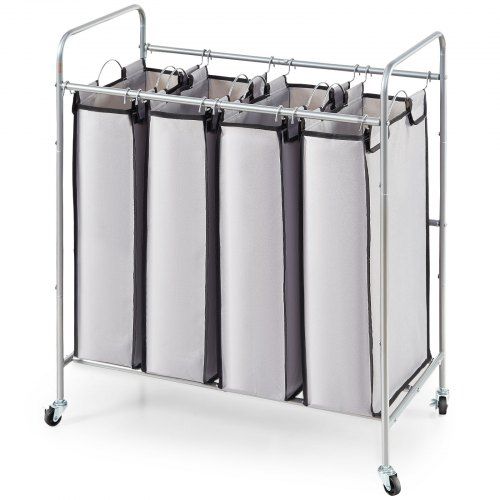 4‑delige wassorteerwagen – 20 kg capaciteit voor een georganiseerde wasroutine