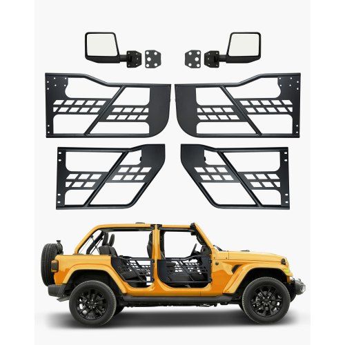 Upgrade je Jeep Wrangler JK met stevige 4‑deurs buisdeuren en DOT‑gecertificeerde spiegels