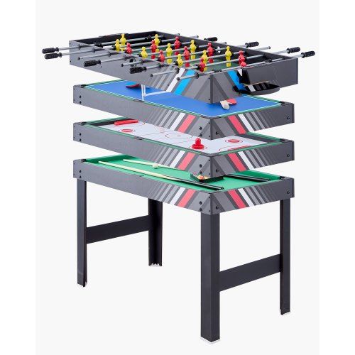 4‑in‑1 Combo Speltafel: Airhockey, Biljart, Tafelvoetbal en Pingpong in één compacte tafel