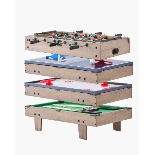 4‑in‑1 Speeltafel voor Kinderen: Airhockey, Biljart, Tafelvoetbal en Pingpong in één compact pakket