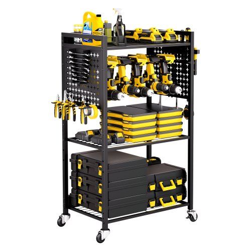De ultiime gereedschapswagen voor elke garage: 4‑laag, 68 kg draagvermogen