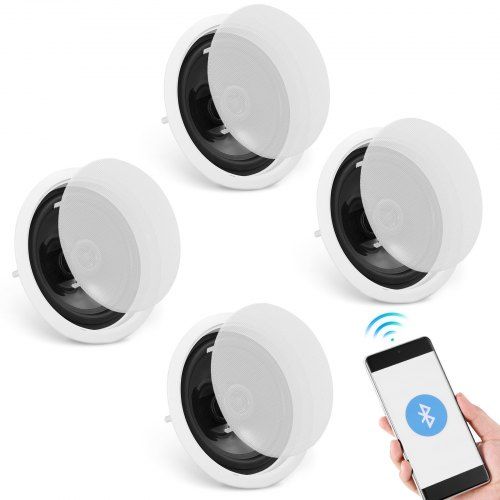 Bluetooth plafondluidsprekers 4‑pack 150 W – Krachtig geluid in elke kamer