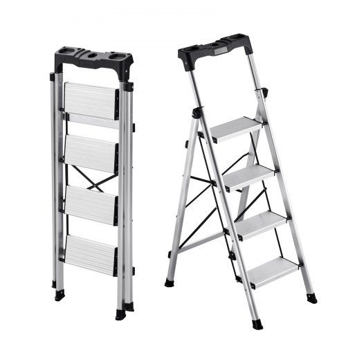 Praktische 4‑traps opvouwbare ladder voor thuis en kantoor