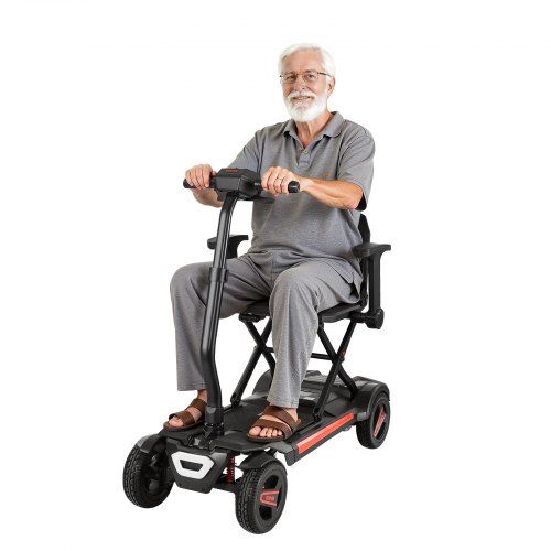 Compacte 4‑wielige elektrische scootmobiel voor senioren en volwassenen