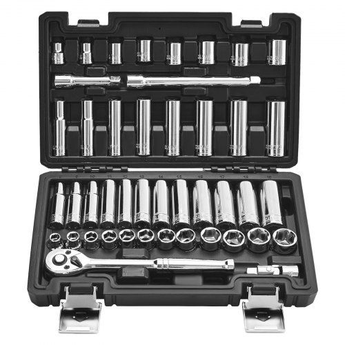 44‑delige 9,5 mm CR‑V socket‑ en ratelset – Alles voor klusser en monteur