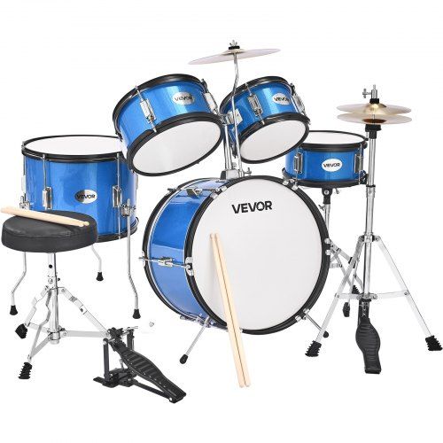 Optimale drumstel voor jonge muzikanten – 5‑delige set in blauw