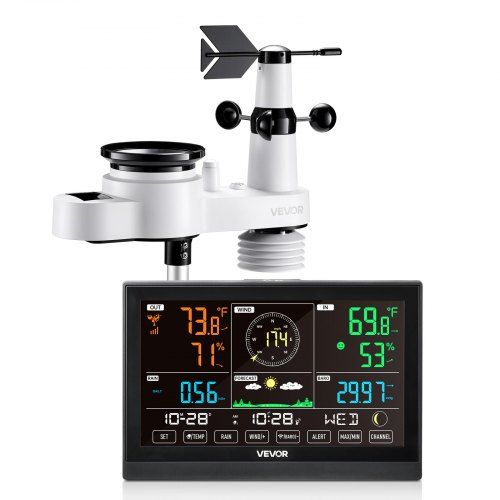 5‑in‑1 Zonne‑energie weerstation met 7,5‑inch display – het ultieme tuintool