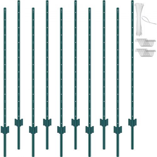 Stevige 5‑voet hekpalen (10 stuks) – duurzame metalen afrastering voor tuin en erf