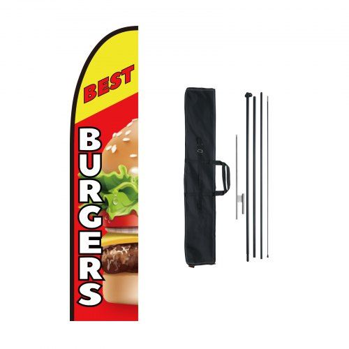 5m Feather Flag Set voor Restaurantreclame – Krachtige Zichtbaarheid voor Burgers en Meer