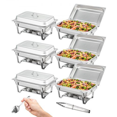 Professionele 6‑delige chafing dish set – warmte en stijl voor elk buffet